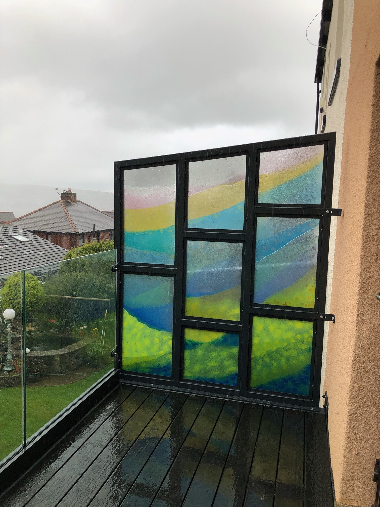 custom raised privacy art screens to balcony
